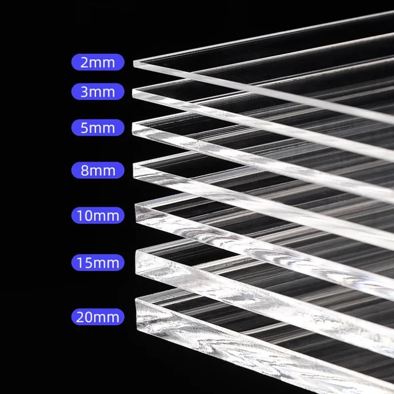 Transparent Plexiglas Plastic Acrylic Sheet Board 1-5Pcs Organic Glass Polymethyl Methacrylate 50x100-300x300mm Customized plastic acrylic sheet
