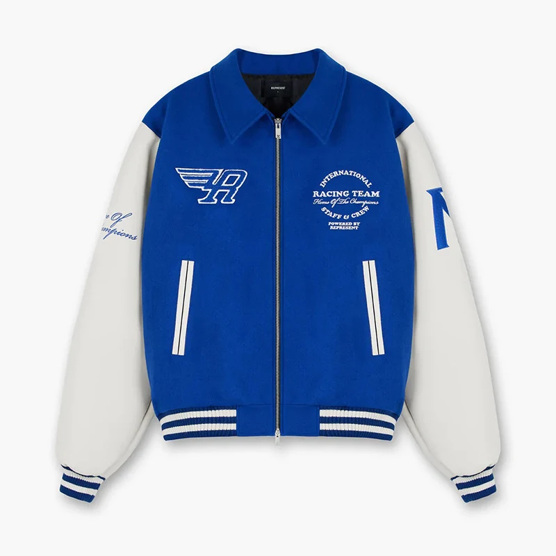 Varsity Jackets Leather Sleeves  Racing Team Varsity Jacket - Jacket High  Clothing - Aliexpress