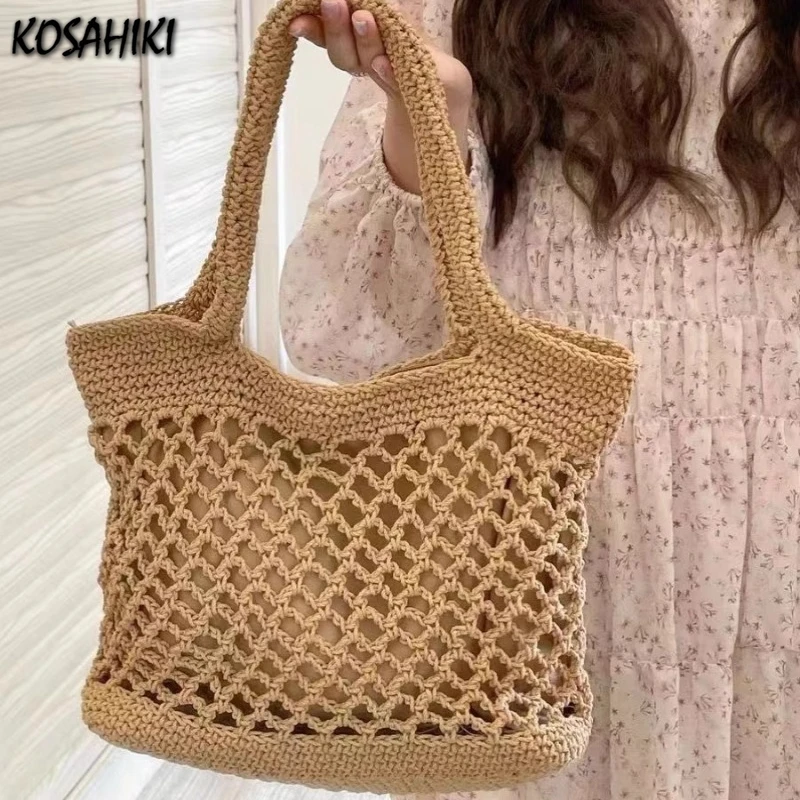 Qfdian Transparent All Match Casual Ita Bags 2025 Streetwear Y2k Aesthetic Women's Handbags Trendy Vintage Simple Shoulder Underarm Bag