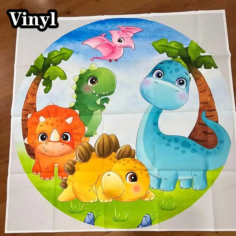 Photo Backdrop Elastic Polyester Circle or Vinyl Square Backdrop Photography Baby Shower Kids Birthday Background Gold Name Party Banner