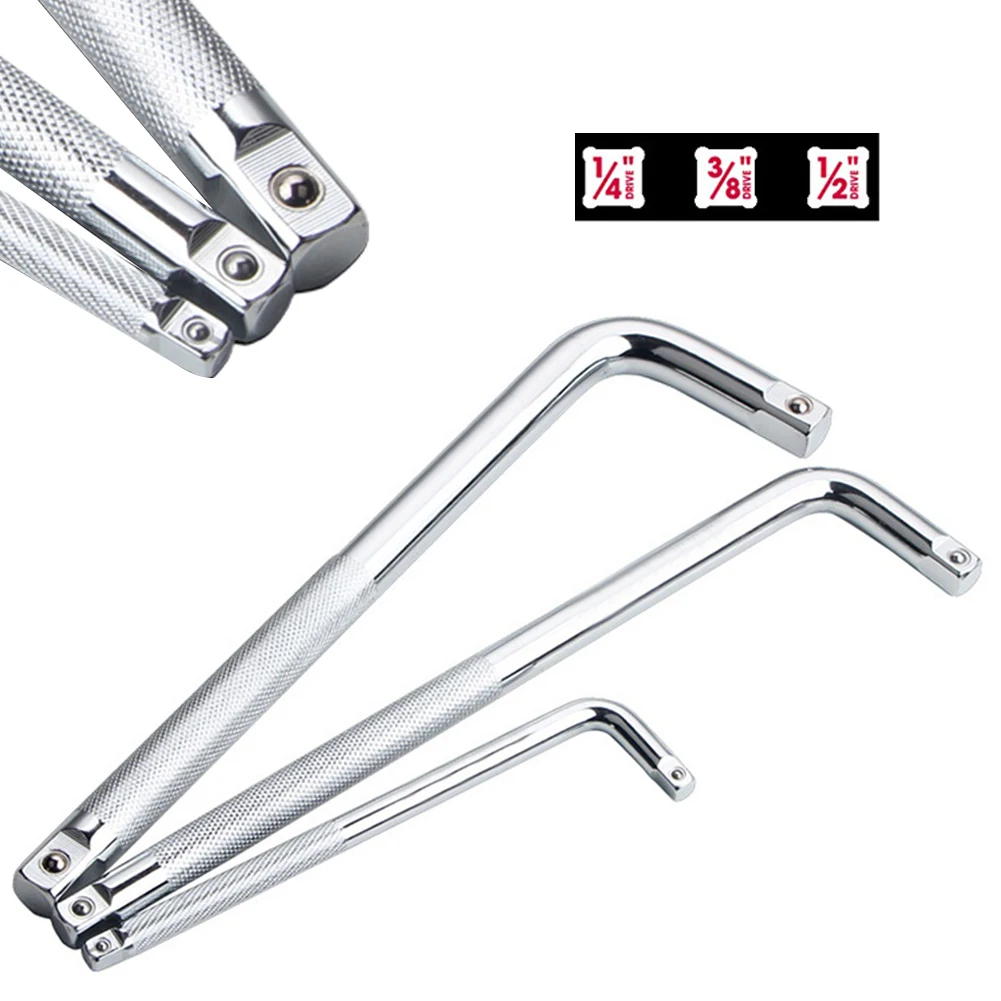 

L-Type Bent Bar Extension L-Type Shaped Double End Non-Slip Socket Bent Bar 1/2 1/4 3/8 Wrench Chrome Vanadium Steel Hand Tools