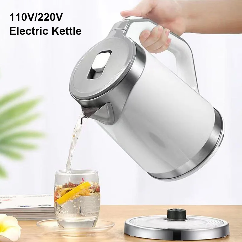 

Auto Power Off Electric Kettle 2L Stainless Steel Liner Double Anti Scalding Fast Boil Large Capacity Kitchen Teapot 110 220V