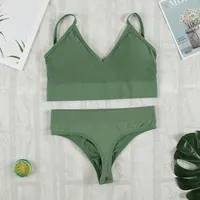 Ensemble de Soutien-Gorge et Culotte pour Femme, Sous-Vêtements Sexy, String, Bralette Sans Couture, Lingerie Féminine Douce et Précieuse, Haut Court, 2 Pièces 4