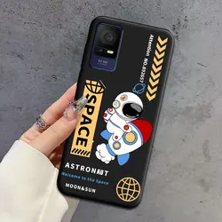 Cartoon Astronaut Soft Silicone TPU Phone Case - Lovely Back Cover Protection for TCL 408 (HS-C0057)