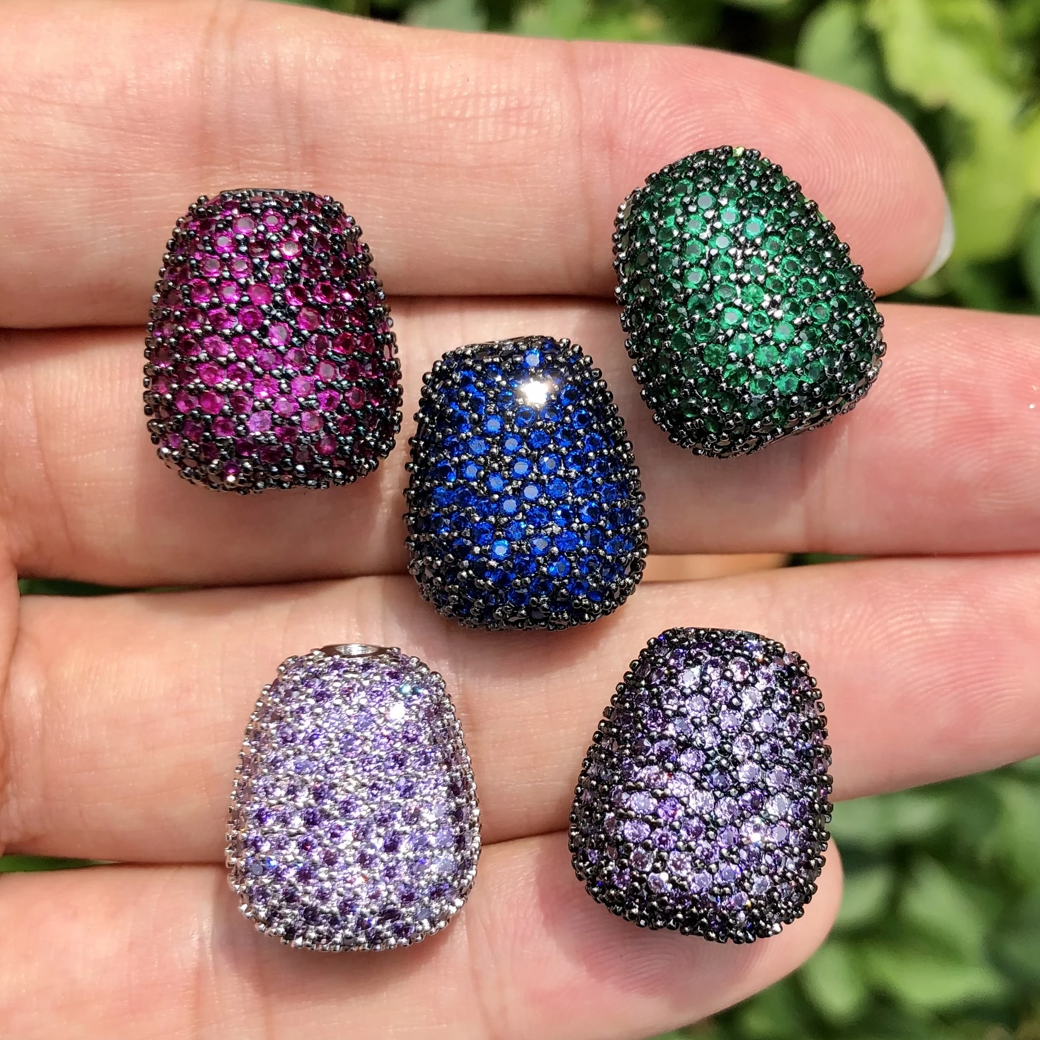 

Разноцветная искусственная циркониевая бусина-Разделитель с черным покрытием для женского браслета ручной работы с индивидуальным дизайном, фурнитура для ювелирных изделий