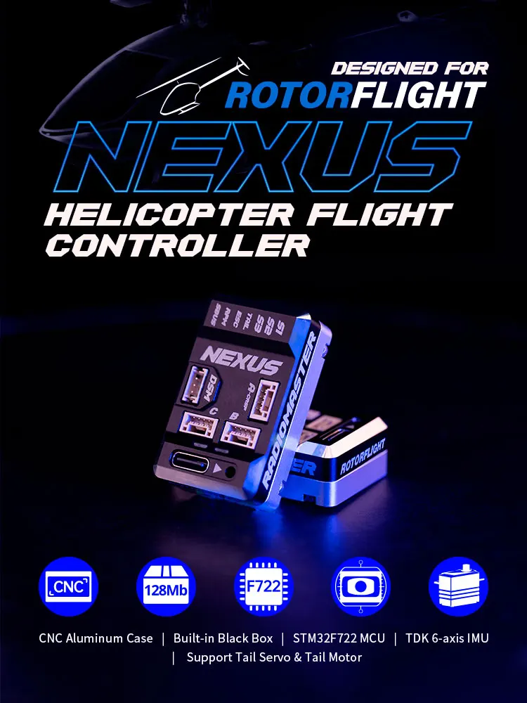Description Picture 2 of itemRadiomaster NEXUS Helicopter Flight Controller FC Built-in Black Box Support CRSF DSM S.BUS UART For RC Fixed Wing Helicopter