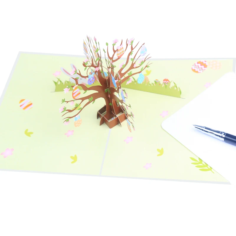 3D Easter Eggs Pop Up Holiday Greeting Card, Laser Cutting, Party Invitation, Bunny, Birthday Gifts, Sympathy Card