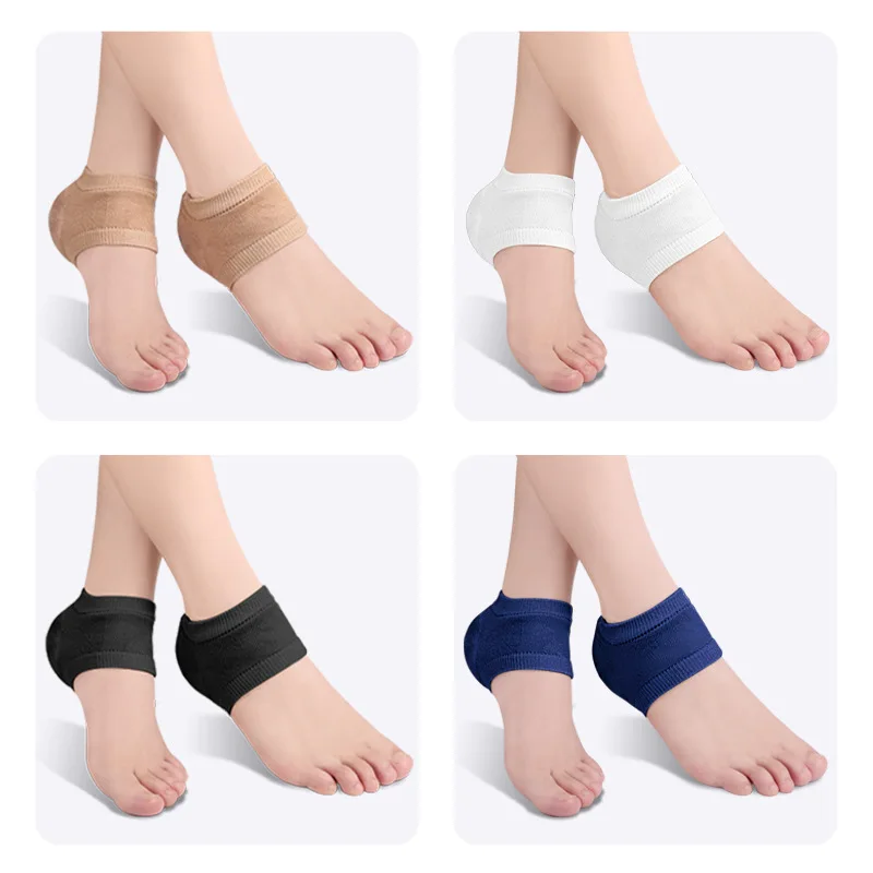 Heel Protector Gel Heel Pads Cups Plantar Fasciitis Support Feet Care Skin Repair Cushion Half-yard Socks