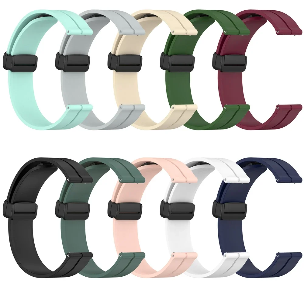 Silicone Magnetic Buckle Smartwatch Strap - Adjustable 20mm/22mm Band for Enhanced Comfort and Style