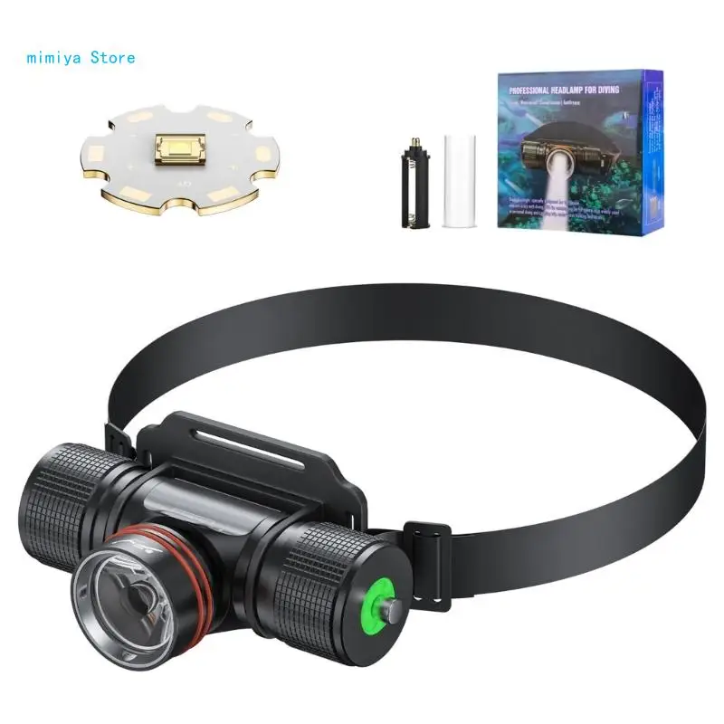 pipi Diving Headlamp Waterproof Underwater Headlight Bright Scubas Dives Flashlight