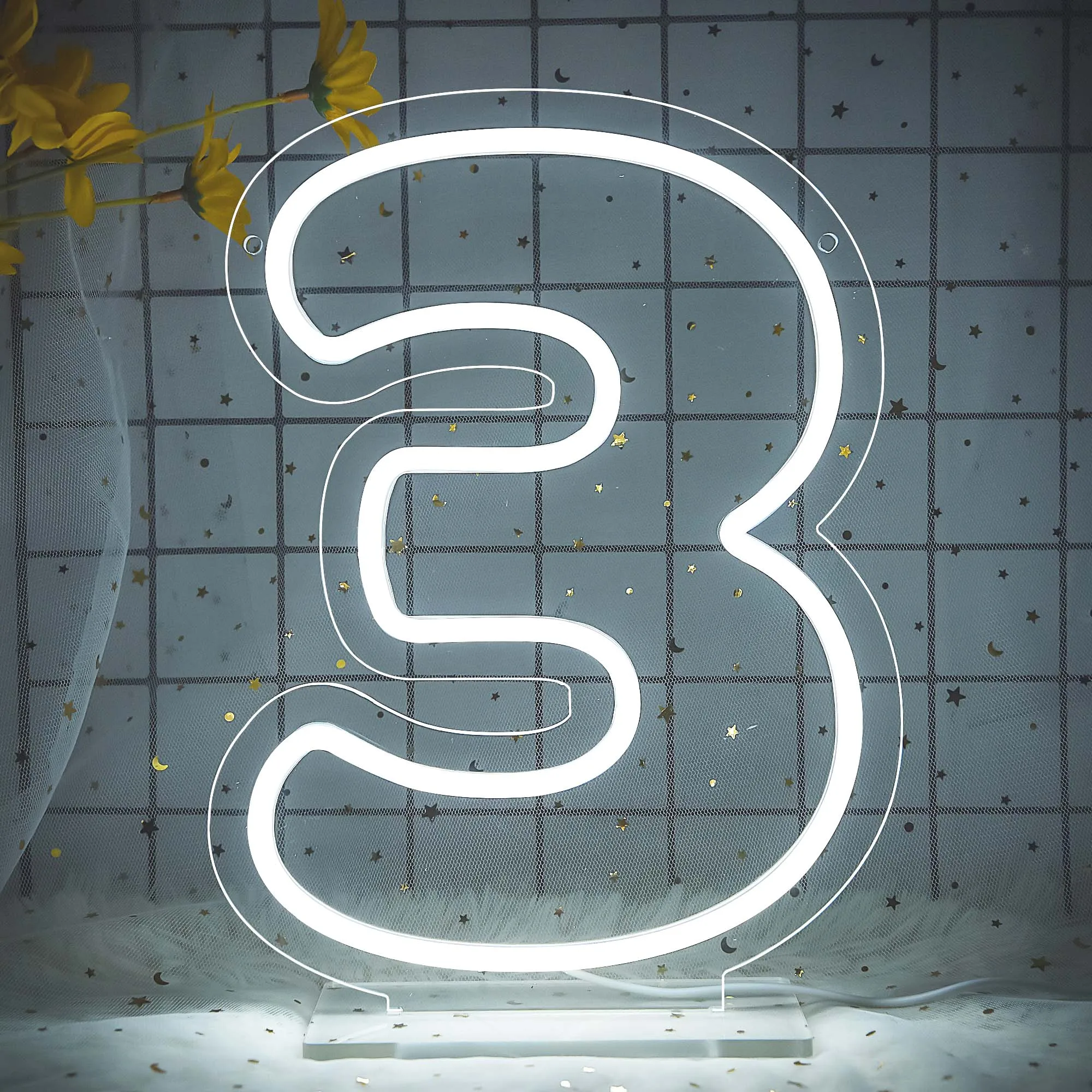 Neon Number Sign LED Wall Decor for Celebrations and Home Decor