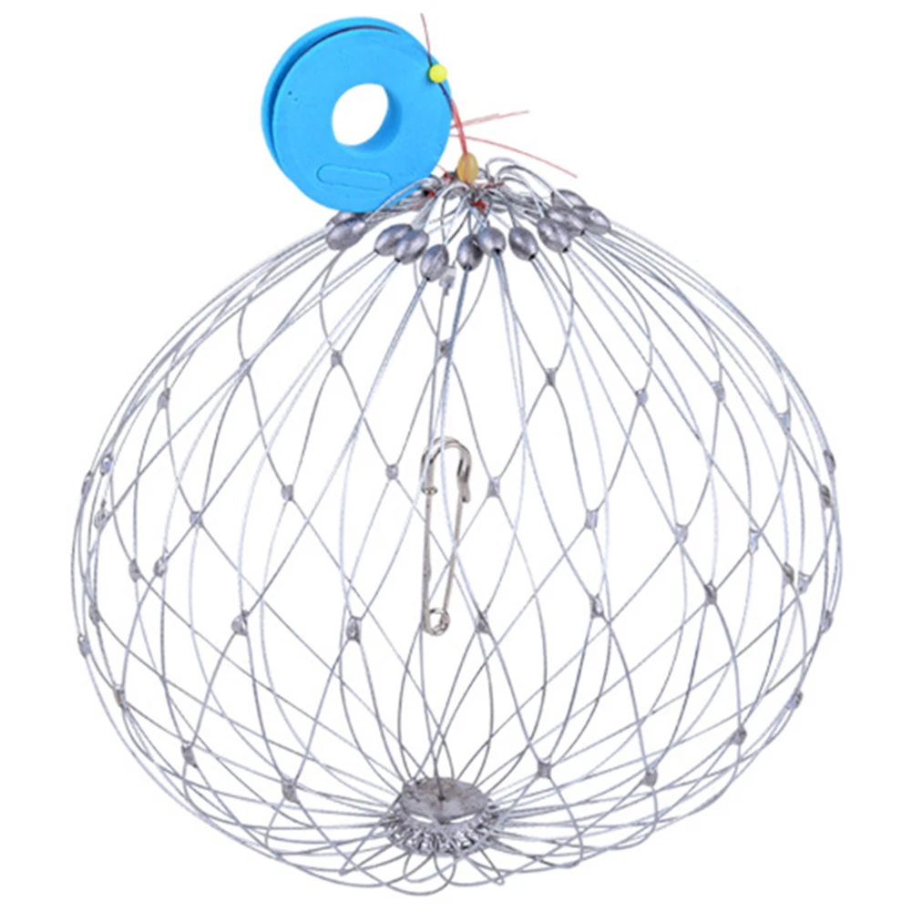 Fishing Crab Trap Net Automatic Open Closing Fish Baskets Steel Wire  Collapsible Outdoor Fishing Accessories