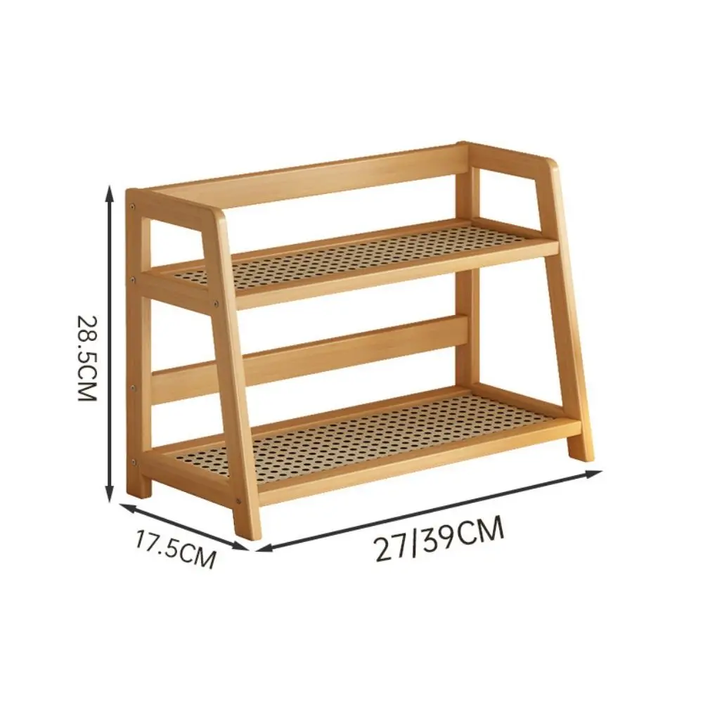 New Fashion 2 Layer Wooden Storage Shelf Multipurpose Countertop Organizer Durable Bamboo Storage Shelf Kitchen Rack