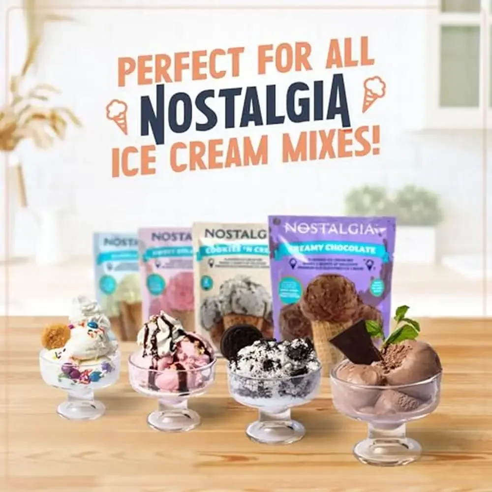 Ice Cream Maker Machine Homemade Frozen Yogurt Gelato Fun Kitchen Quick Electric Churner Party Handle  Ice Cream Kits Compatible 4