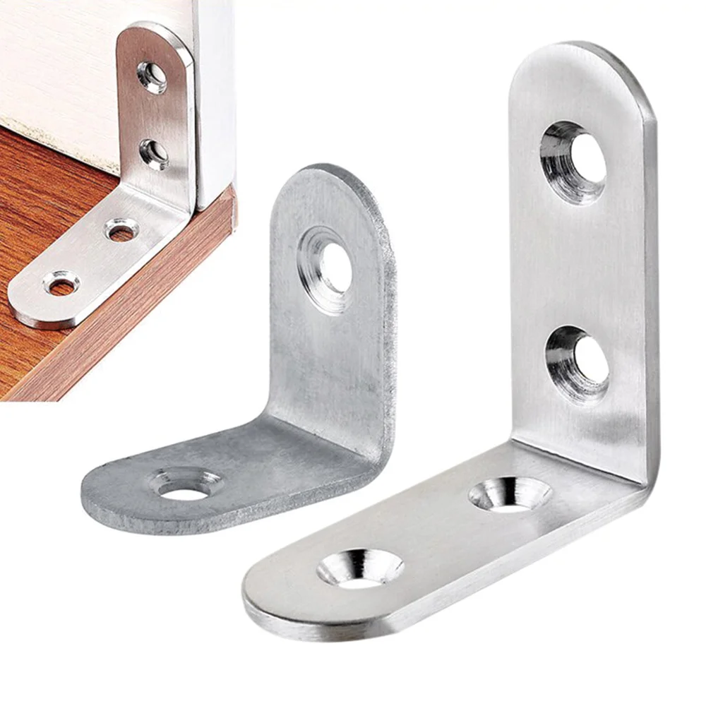 

Stainless Steel 90 Degree Angle Bracket Corner Brackets Joint Bracket Fastener Furniture Door Cabinet Screens Wall with Screws