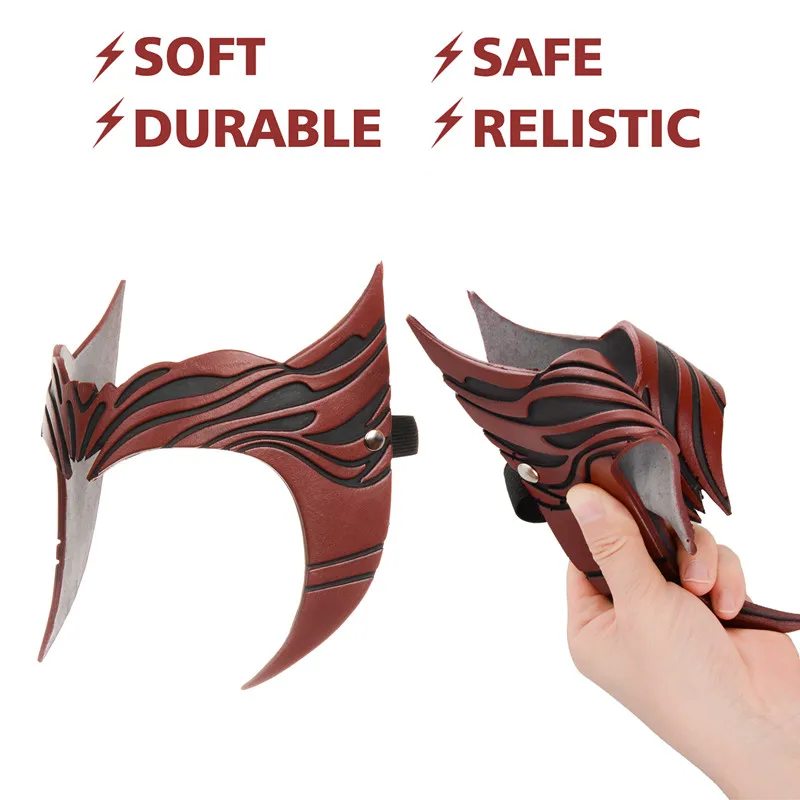 Superhero Scarlet Witch Crown Cosplay Costume Wanda PU Mask Headwear Headdress Halloween Party Unisex Prop