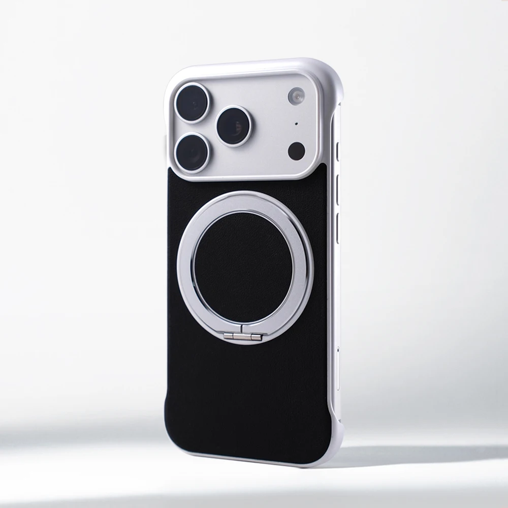 Sleek Magnetic Stand Phone Case with Wireless Charging Cover