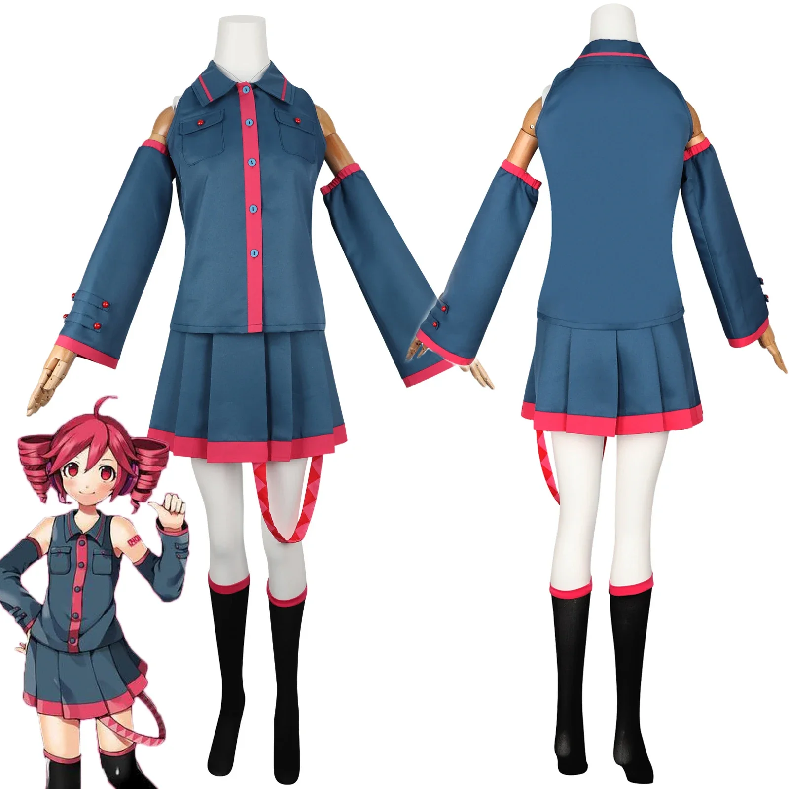 Anime Miku Cosplay Costume Kasane Teto Adult Women Girls JK Skirt Suit Halloween Outfit Uniform Party Performance halloween costumes
