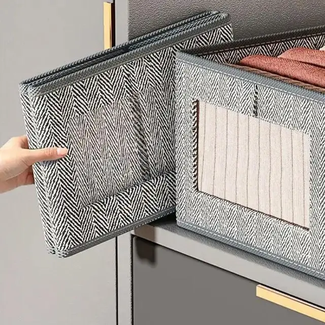 Fiókos Ruházat Tároló Doboz Nadrág Melltartó Ing Ruhaszervező Szövet Szekrény Összecsukható Mosható Elválasztó Rácsok Szervező - Image 4