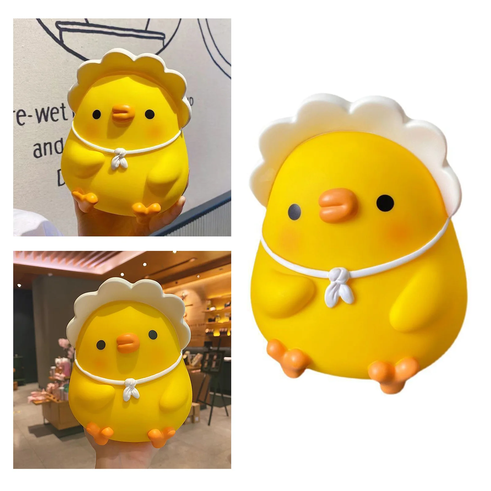 ZK20 Kids Piggy Bank Cute Cartoon Money Coin Bank Anti Fall Vinyl Resin Money for Boys Girls Yellow Duck
