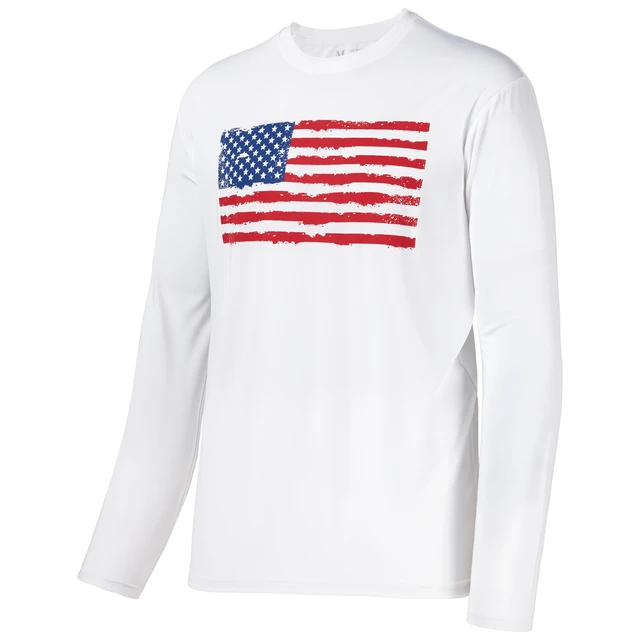 Bassdash Fishing Shirt Vintage American Patriotic Flag Pringting