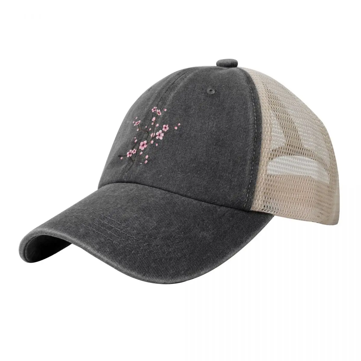 

Cherry Blossom Cowboy Mesh Baseball Cap birthday Sports Cap derby hat Brand Man cap Caps For Men Women's