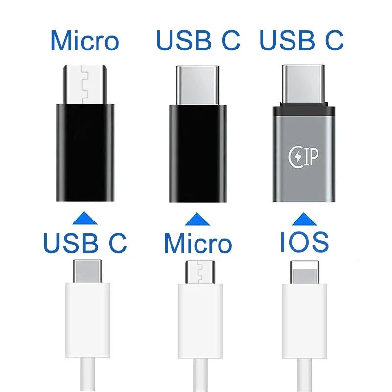 OTG Adapter USB To Type C Adapter Type C Adapter Charger Power Adapter Charging Cable Adapter USB To Micro USB Adapter IOS To Type C Adapter Lightning To USB OTG Adapter 1/3/6Pcs Micro USB/IOS Female to Type C Male OTG Data Transfer Charging Adapter Converter For iPhone Xiaomi USB C Adaptors