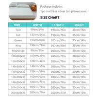 1pc Waterproof Bamboo Mattress Cover (Without Pillowcase), Cooling & Breathable Fitted Bed Sheet With 6-14inches Deep Pocket 3