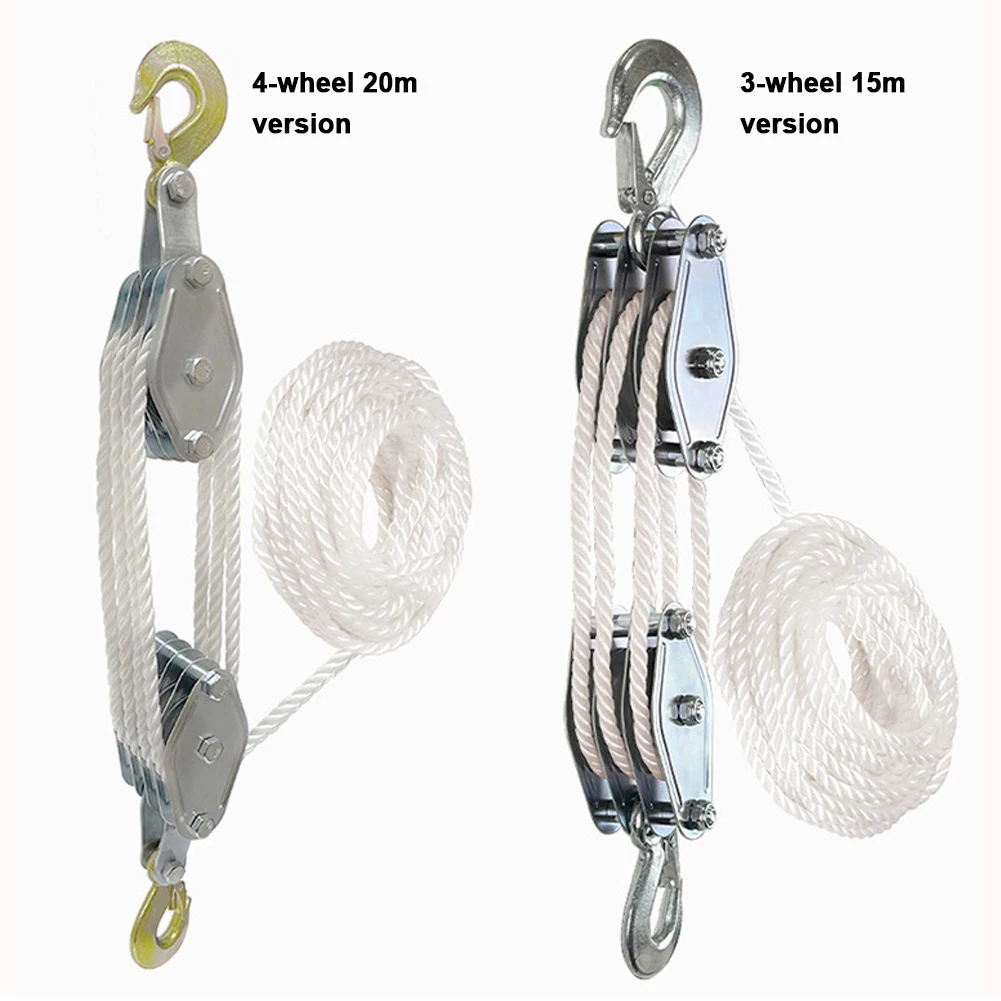 Zinc Alloy Heavy Duty Pulley Block Hoist with Polyethylene Rope