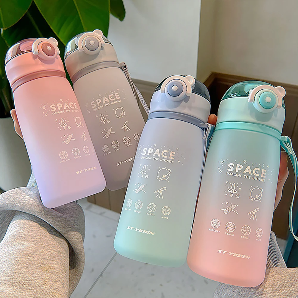 

YCONTIME 630ML Sports Water Bottle School Outdoor Hiking Portable Leakproof Drinkware Plastic Water Bottle With Time Marker