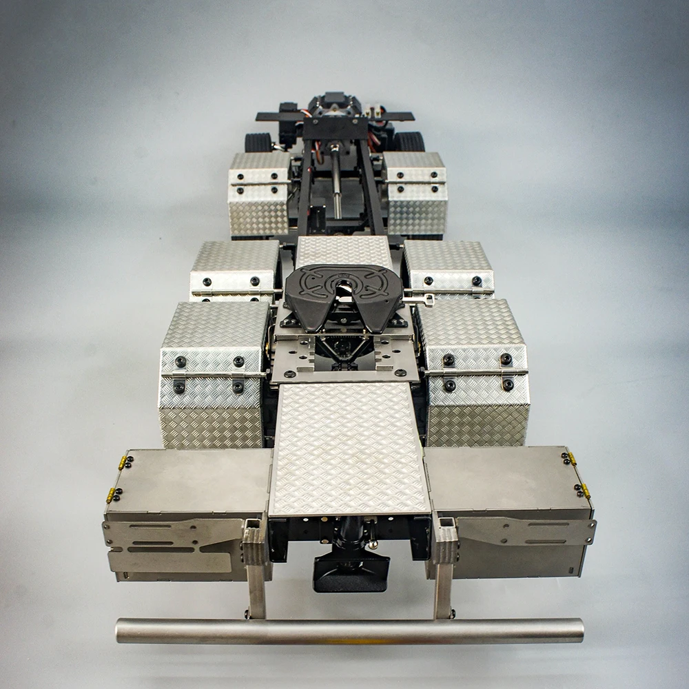 1/14 8X4 RC Truck Full Metal Chassis Suitable for JXM1650 Truck Spreader Two-speed Transmission High-end Metal Truck Chassis 6