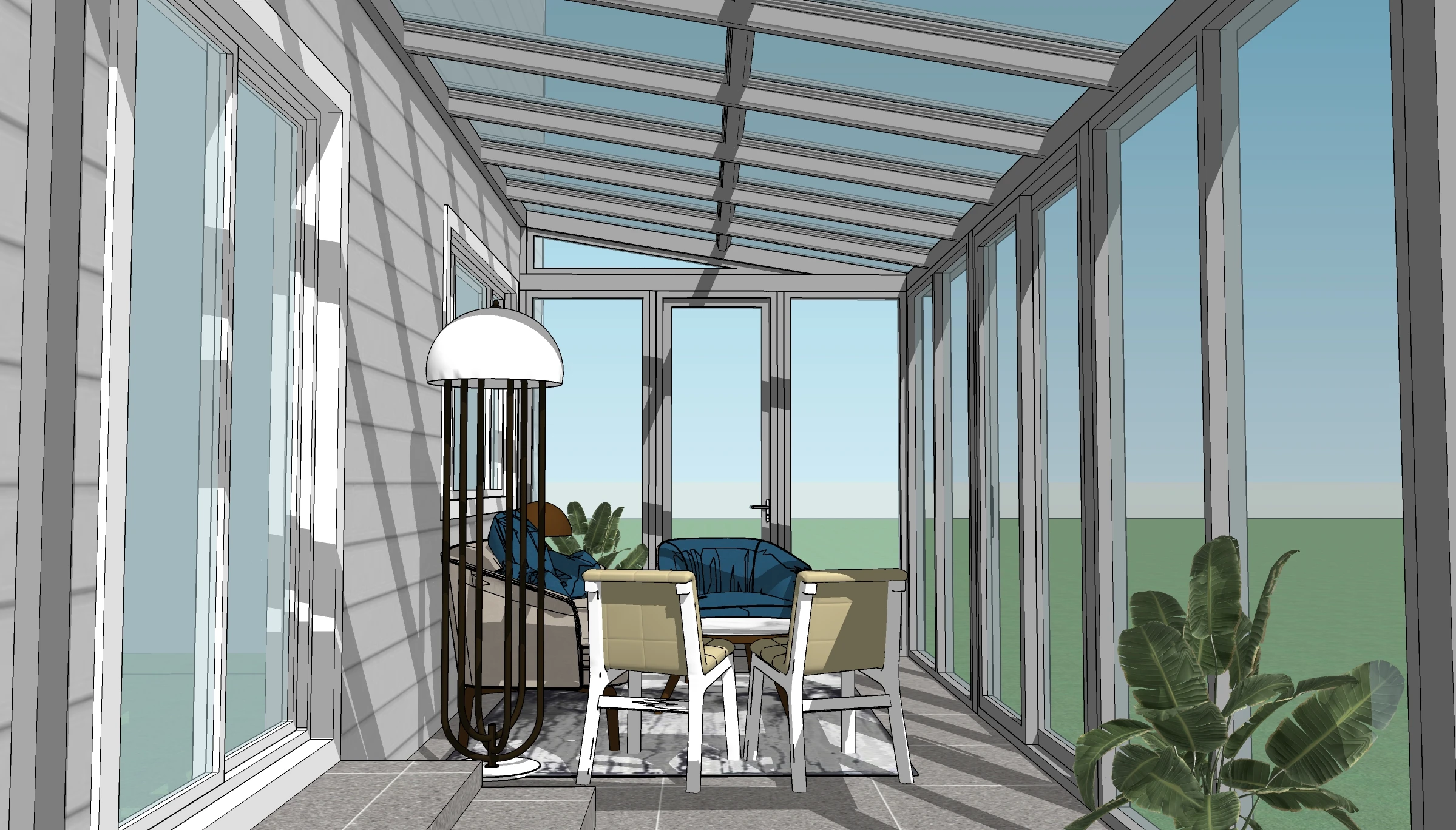 Aluminum Frame Double Glass Sunroom Winter Garden house