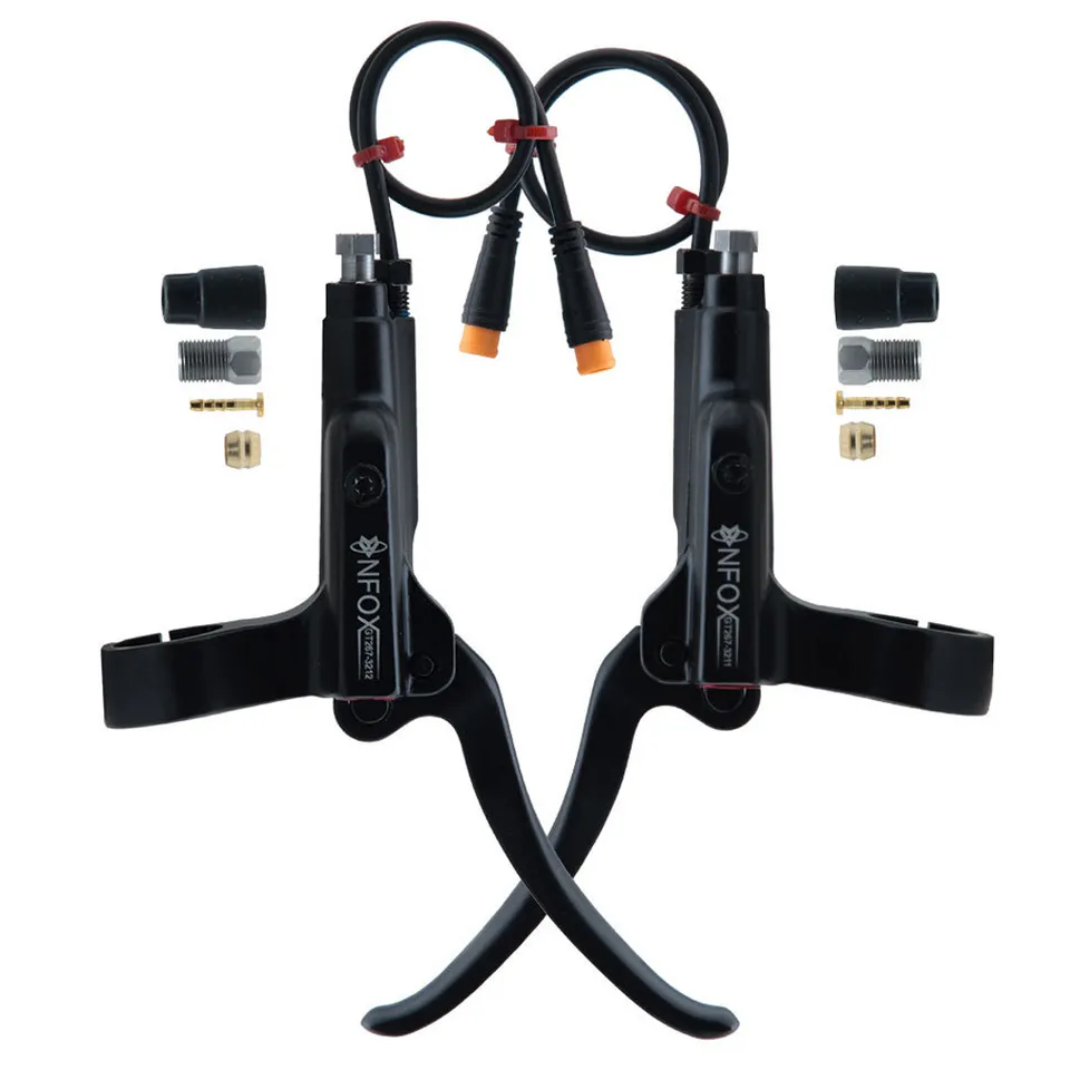 Levier Frein Bafang Paire De Leviers De Frein Pour Vélo Électrique Bafang - Poignées Frein Moto 3 Broches - Aluminium Noir Bici Motore Centrale