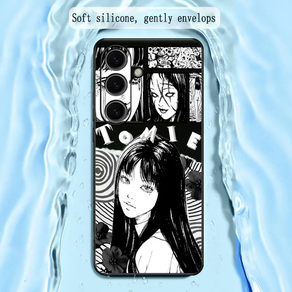 Tomie Junji Inspired Urban Horror Art Soft Black Phone Case
