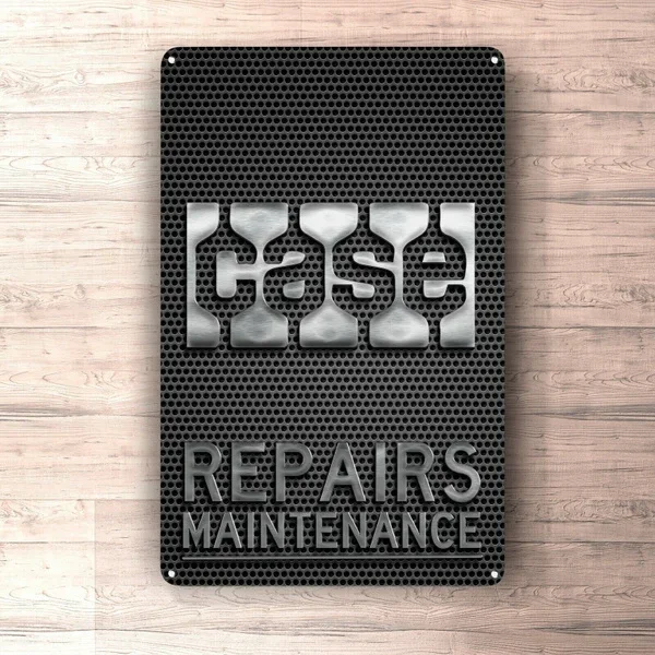 

Flat Metal Poster Tin Sign (Not 3D) - Case Munktell Repairs Maintenance Sign Metalsign for Garage, Man Cave