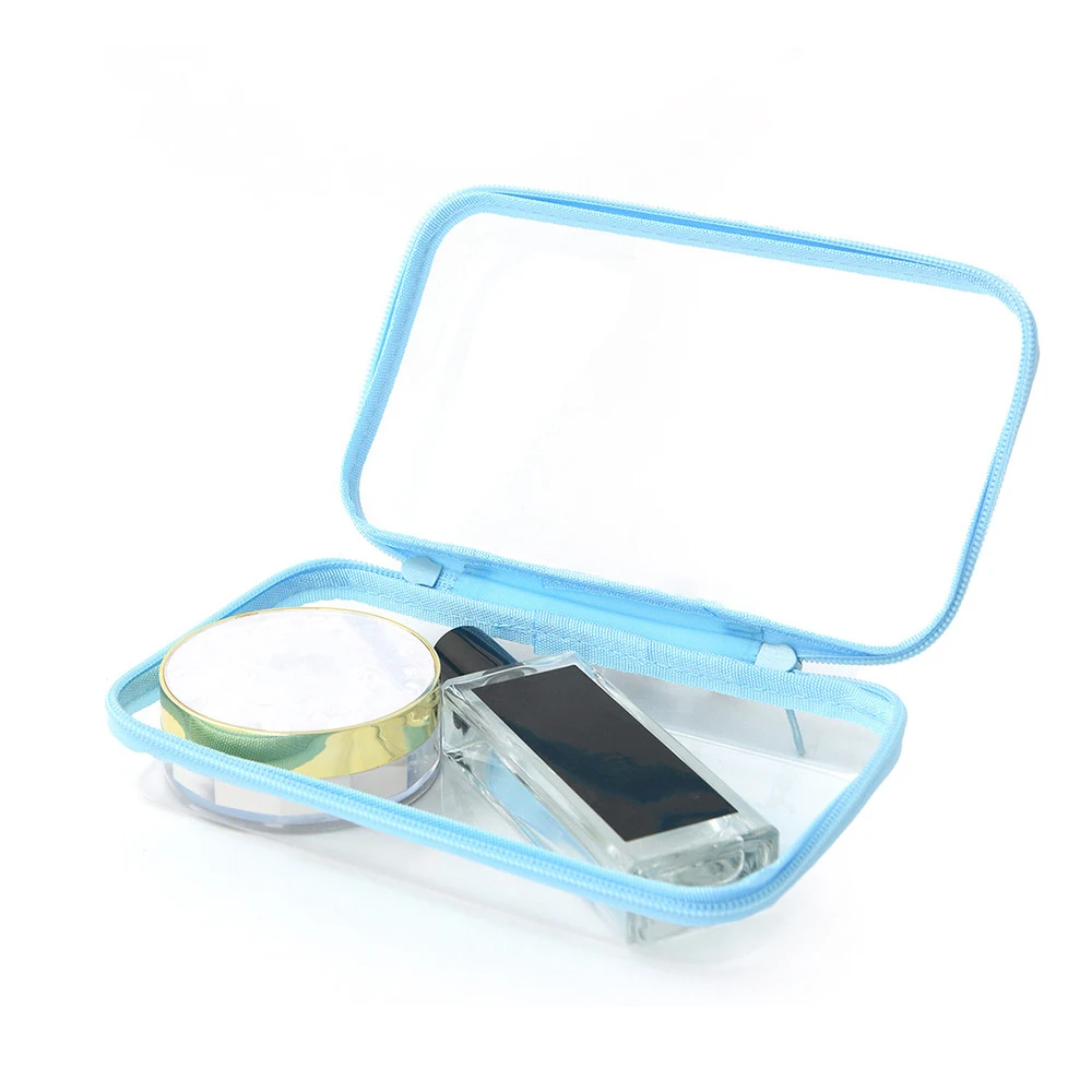 Transparent PVC Cosmetic Storage Bags Pencil Case Doll Toy Pouch Zipper Clear Travel Dustproof Organizer Makeup Wash Bag