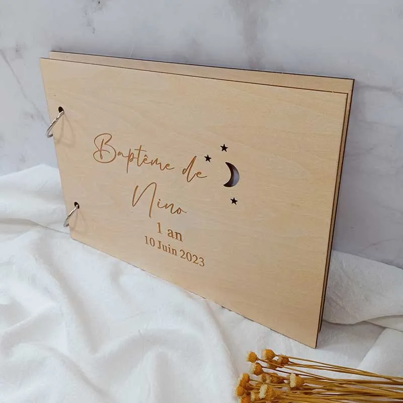 Wedding Guestbook Guest Book for Wedding Baptism Communion Hollow Out Stars and Moon Simple and Romantic Supplies