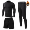 Winter Thermal Underwear Men's Warm First Layer Men's/Kids Underwear Set Plus Fleece Compression Quick Dry Second Skin Trousers 2