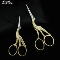 1Pcs Brand Scissors Vintage Retro Stainless Steel Crane Pattern Makeup Cosmetic Convenient Scissors Eyelash Extension Tool 1