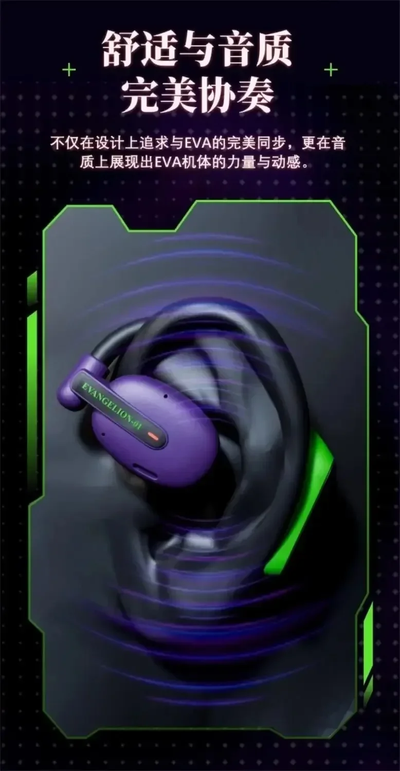 Description Picture 6 of itemXiangbizi EVA-01 Open Bluetooth Earphones Co Branded Active Noise Reduction ear-hook Headphone Work With App For Game/Sport