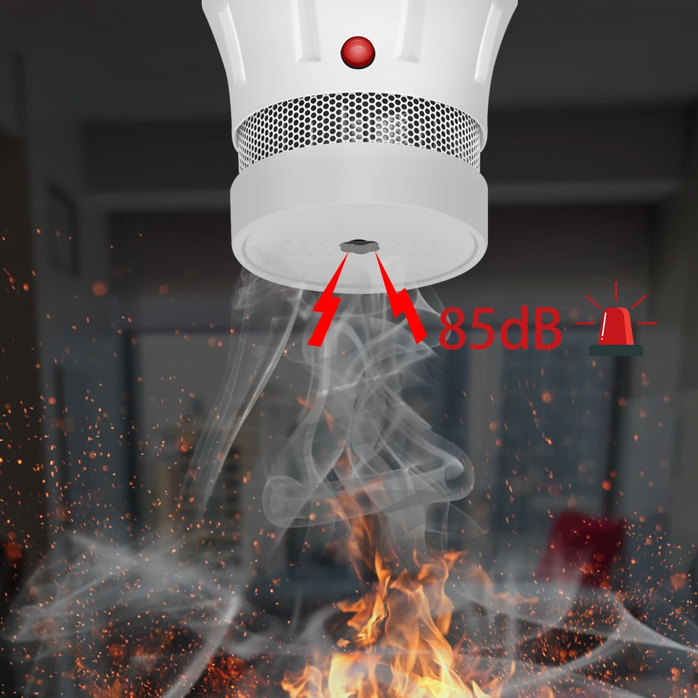 Smoke Alarm CPVAN Fire Smoke Detector 10 Years battery Home Security Independent Smoke Alarm Sensor 85dB Safety protection System Fire Alarm