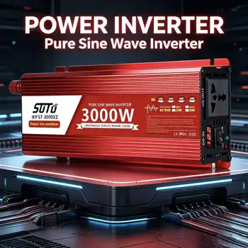 Inverter 12V 220V Onda Sinusoidale Pura 3000W DC 12V 24V a AC 220V 110V Convertitore di Alimentazione Portatile Universale per Auto e Solare