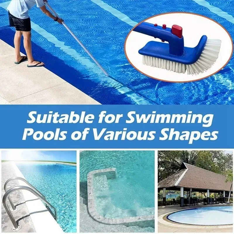 Pool Brush Pool Brush Head 180º Rotatable Hand Scrub Brush For Step & Corner, For Pool,Spa, Bathroom, Hot Tub, Cleaning Tools