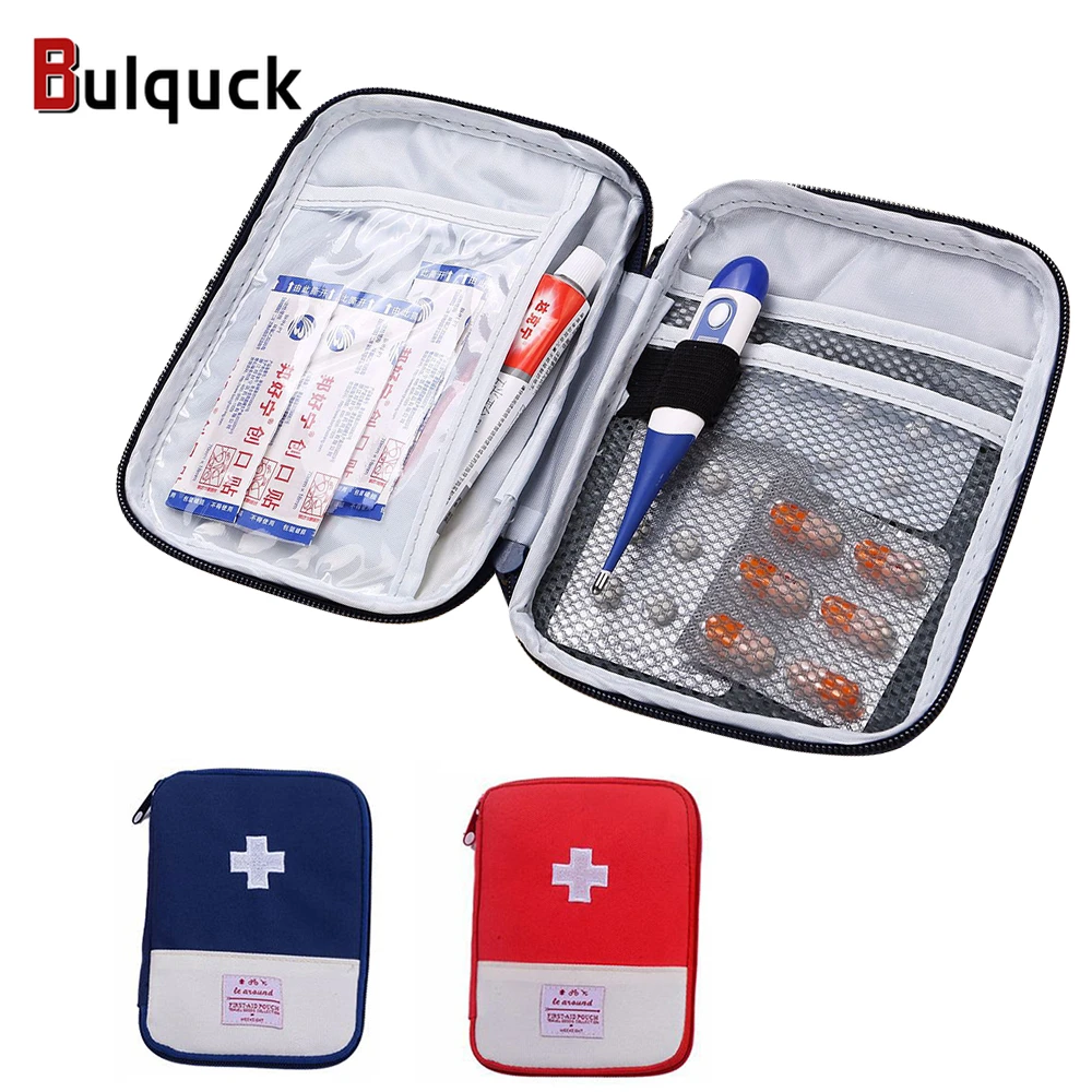 Zippered First Aid Bag Medication Organizer Emergency Pouch Carrier