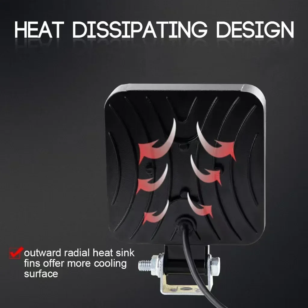 48W Car LED Bar Worklight Mini 16SMD Round Square Work Light 12V 24V Auto Light Fog Lamp off Road For ATV SUV Spotlight