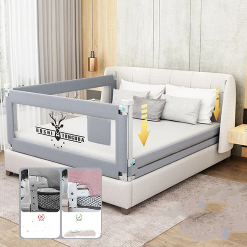 Detachable Vertical Lift Baby Crib Safety Fence Baby Activity Fence Bedding Anti Fall Bed Sideboard Barrier