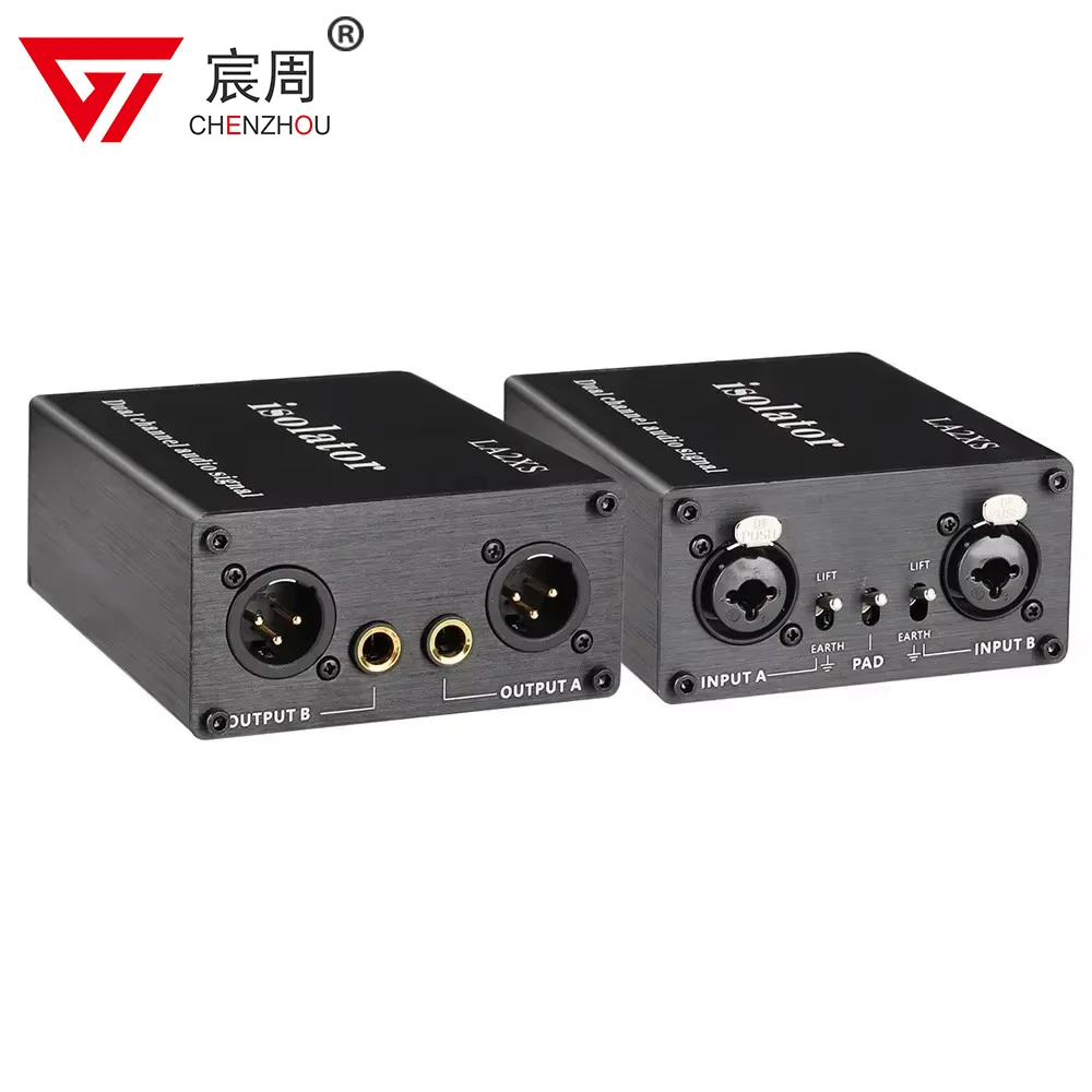 2-Channel XLR Audio Isolator Noise Reduction Filter Eliminates Current Noise 6.5 XLR Mixer Audio Isolators Dual-Channel 6.5 audio adapter