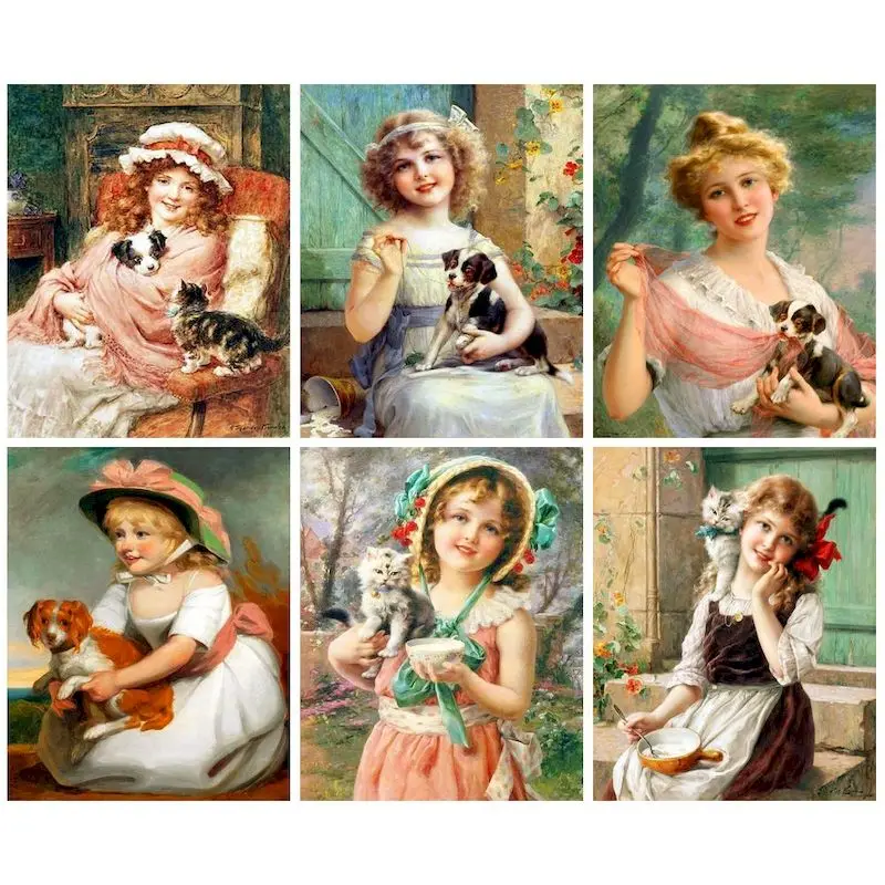 

GATYZTORY 60x75cm DIY Oil Painting By Numbers Cute Girl Picture By Numbers On Canvas Frameless Figure Home Decor Unique Gift