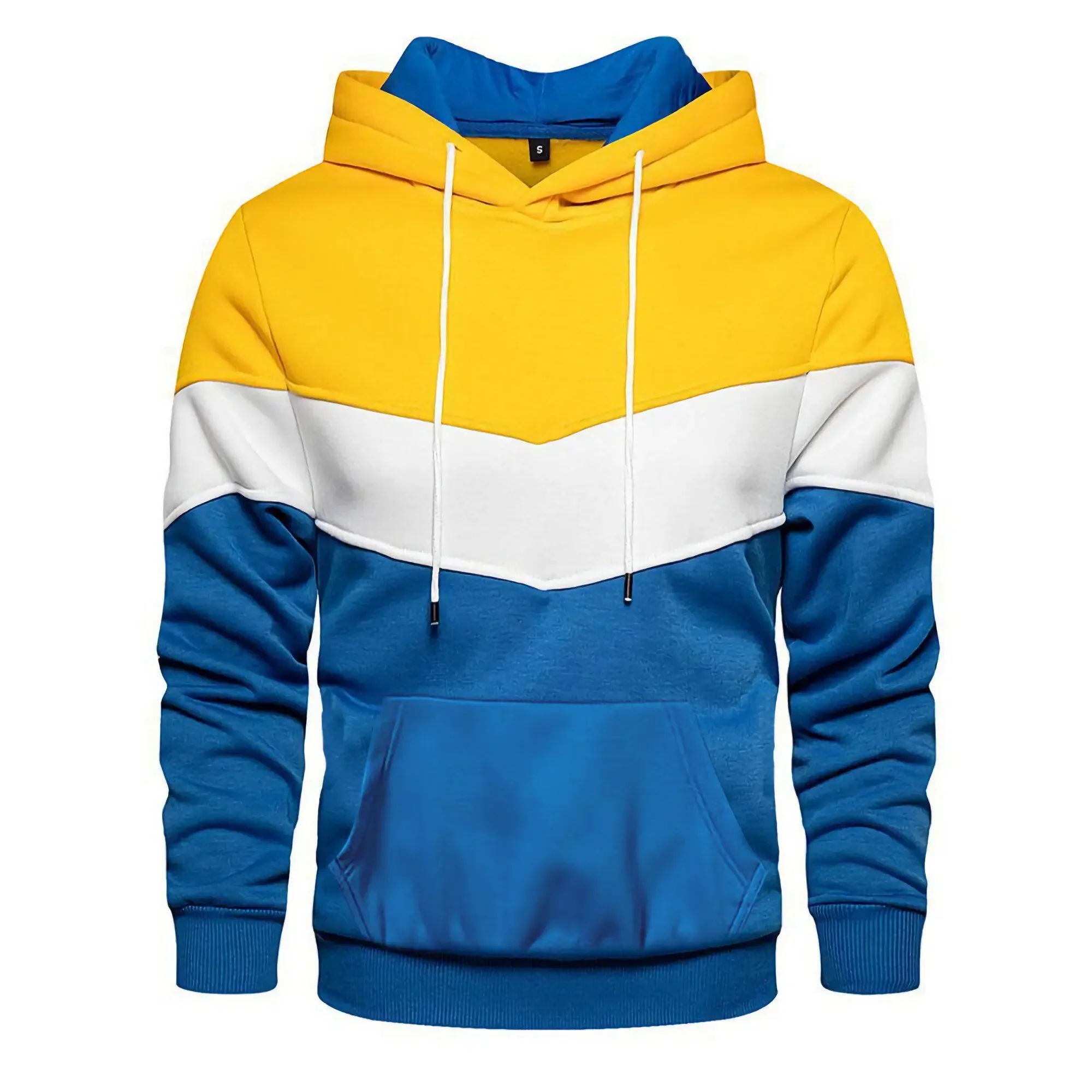 

2023 Men's Hoodies Casual Sport Sweatshirts With Pocket Sport Long Sleeve Hoody Contrast Color Stripes Pullover Fleece Hoodie