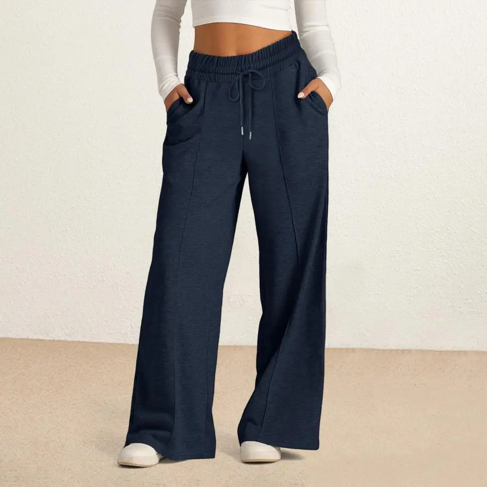 

Women Sweatpants Comfortable Women's Wide Leg Sweatpants with Elastic Drawstring Waist Pockets for Sport Lounge Wear Women Loose